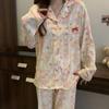 2025 Spring Autumn Women's Pajamas Set Cute Cartoon Bear Print Pyjamas for Women Long Sleeve Sleepwear Leisure Nightwear Young Girl Homewear