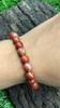 Bracciale con Perle Rotonde in Pietra Naturale Diaspro Rosso da 8 mm Bracciale Elastico da 7,5" Per la Tua Persona Amata RBB-13