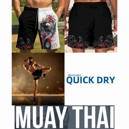 Dragon Fire Flame Boxing Shorts 3D Print Fighting Training Unisex Men Women Quick Dry Fitness Gym Sport Workout Casual Streetwear