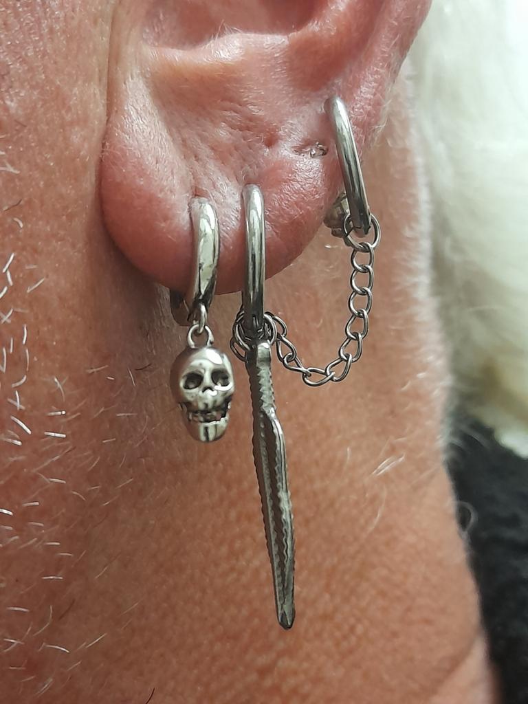 Orecchini Teschio In Argento 925 – Pendenti Scheletro A Cerchio – Gioielli Halloween – Regalo Per Donna