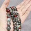 Cuentas de gemas redondas de piedra de sangre africana Natural, hilo de 15 ", 4, 6, 8, 10, 12MM, tamaño a elegir para fabricación de joyas