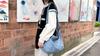 Women Denim Bag Large Capacity Strap Adjustable Crossbody Sling Bag Vintage Messenger Bag Casual Shopper Bag 2024 New