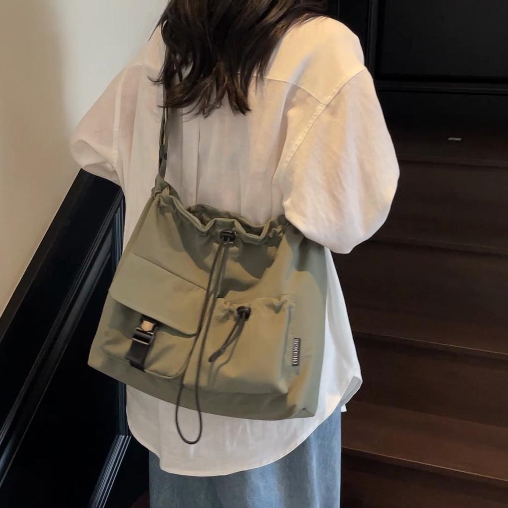 Women's Multi-Pocket Messenger Bag Large Capacity Crossbody Bag Student Shoulder Bag