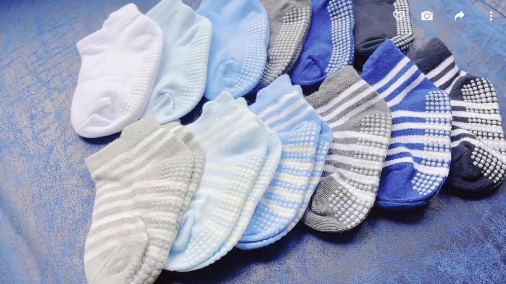 6 paires/lot chaussettes en coton avec poignées en caoutchouc chaussettes de bateau antidérapantes pour enfants pour garçons filles 1-7 ans