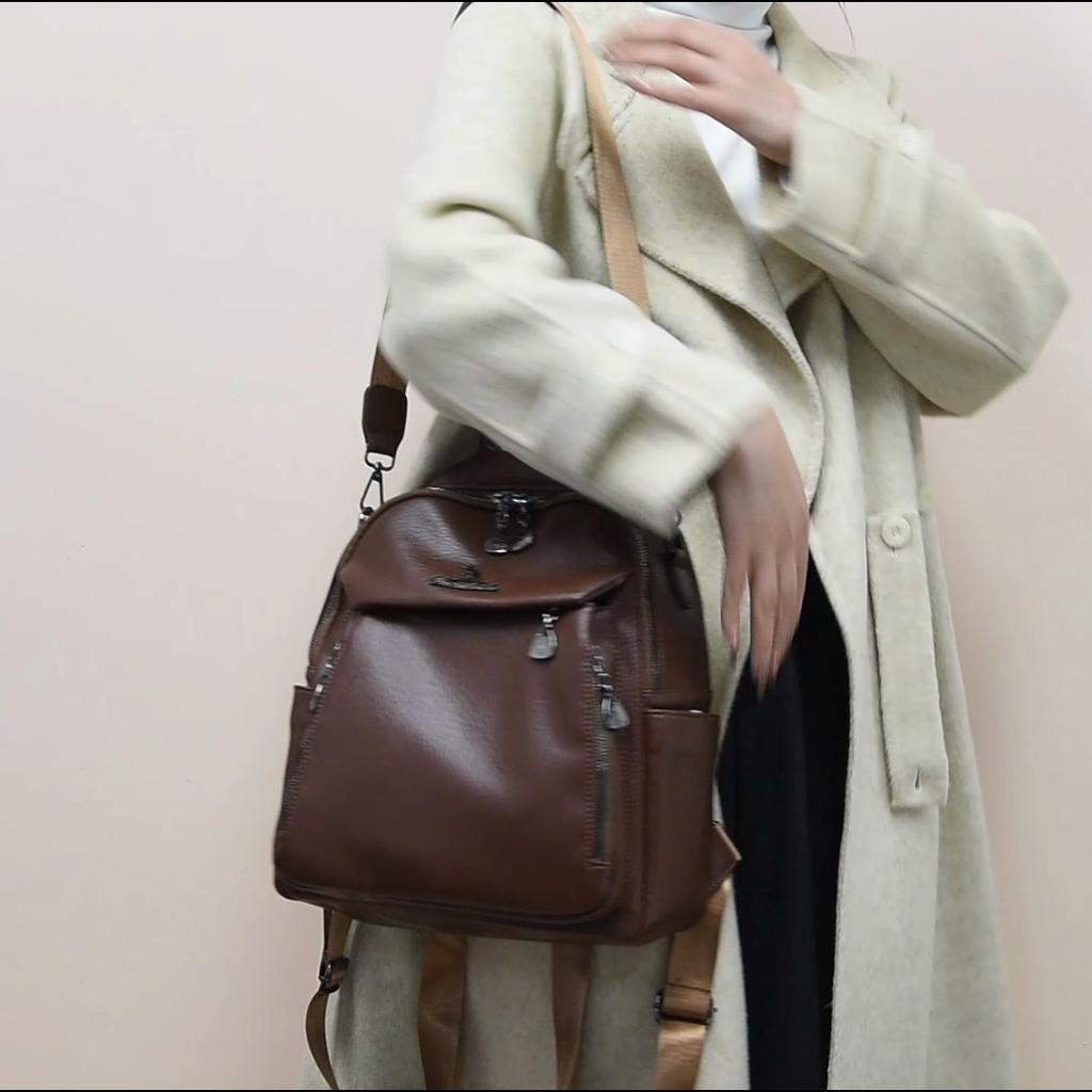 Large Capacity Women's Retro Backpack Shop Multi-function Shoulder Bag