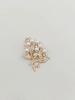 Dressy Lapel Pin Flower Branch Brooch with Faux Pearls Rhinestones, Decorative Alloy for Wedding Party, Dainty Jewelry Accessory Women Girls