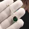 Chrome Diopside Gemstone 925 Sterling Silver Boho Jewelry Handmade Pendant 1.79" PP-60-9