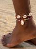 2pcs Fashionable and Simple Bohemian Beach Shell Rice Bead Foot Chain Women's Jewelry Colorful Foot Chain Accessories