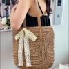 Yogodlns Eco Straw Shopping Bag For Women New Bohemian Beach Bag Large Capacity Shoulder Bag Trend Fashion Woven Handbag Tote