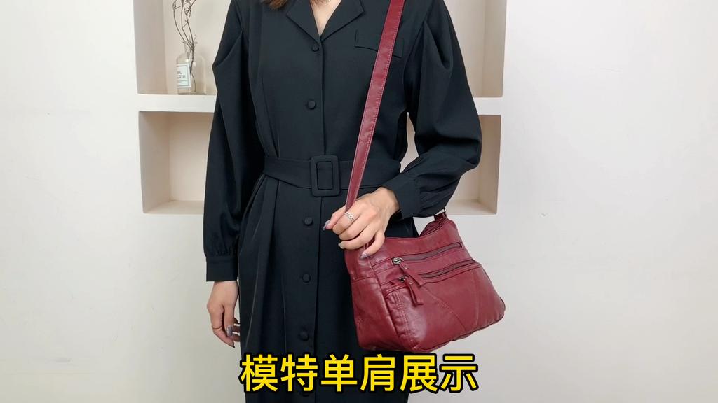 Middle-aged Bag Women's Soft Leather Large Capacity Mother Bag Shoulder Crossbody Bag