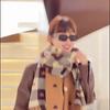 Women's Autumn Winter Warm Comfortable Cashmere-like Scarf Fashion Plaid Shawl All Match Tassel Scarves