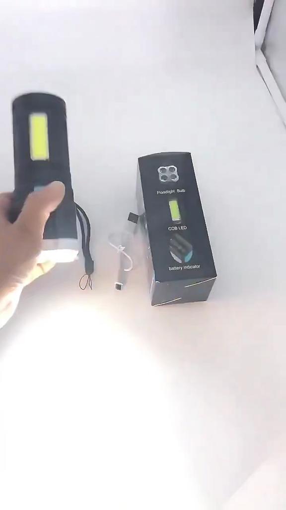 Taschenlampe Hohe Lumen Wiederaufladbar,Leistungsstarke Taschenlampen,COB-Licht,IPX6 Wasserdichte Taschenlampe für Camping,Notfälle