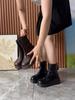 Elegant Women's Shoes, Elegant Ladies' Shoes, Fashionable and Versatile Women's Soft and Comfortable Boots,round Toe Thick Soled High Rise Short Boots