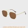 Metal Square Sunglasses Men Women Uv400 Antiglare Driving Outdoor Fashion Accessory For Travel
