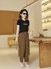 Women's Plus Size Leopard Print Wide Leg Pants, Casual Loose Fit Elastic Waist Trousers (XL-5XL)