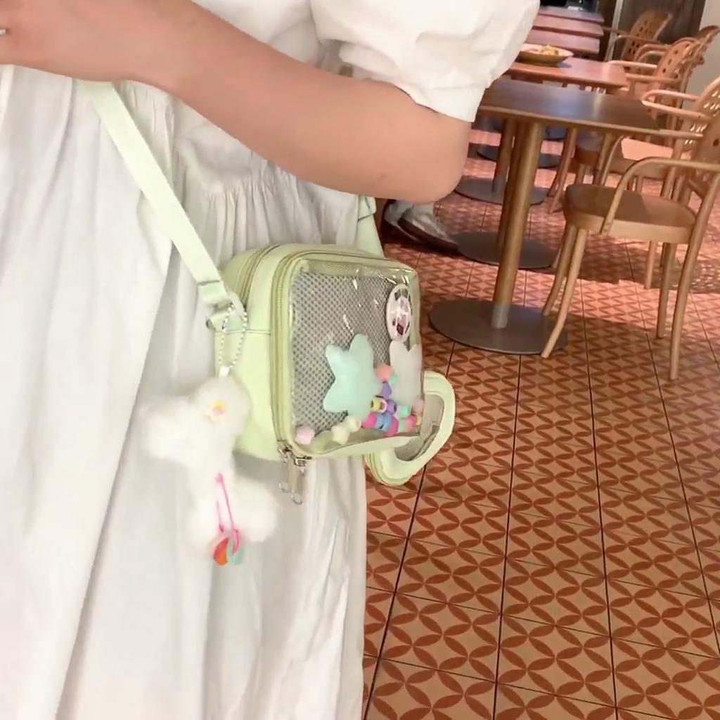 Mielas studentiškas „Crossbody“ krepšys, permatomas moteriškas mažas krepšys ant pečių mobiliojo telefono krepšys