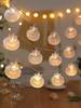 LED Ocean Shell Lights String Battery Operated Fairy Lights Seahorse Starfish Theme Bedroom Living Room Wedding Party Decorative