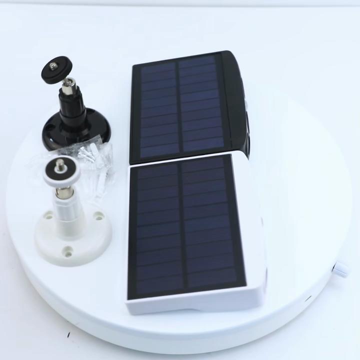 Lampada da parete solare 4LED sensore di movimento esterno lampada a LED impermeabile e girevole lampada da giardino lampada da monitoraggio lampada da osservazione per balcone cortile