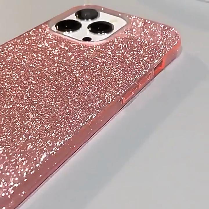 Coque de téléphone de luxe à paillettes, étui en Silicone souple brillant dégradé pour iPhone 15 Pro Max 14 13 12 11 XR XS X 7 8 Plus SE Mini 6S