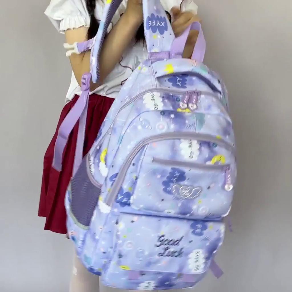 Campus Schoolbag Kreslený studentský batoh Velkokapacitní lehký vysokoškolský batoh