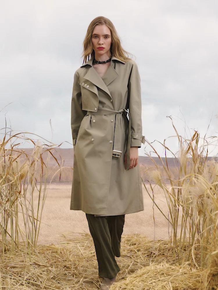 Cinemore Autumn Long Trench Coat for Women Casual Windbreaker Jacket Double Breasted Lapel Belted Overcoat Female Chic Lady Coat