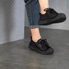 Johnature Genuine Leather Round Toe Lace Up Flat Shoes Retro Soft Sole Versatile Women's Shoes