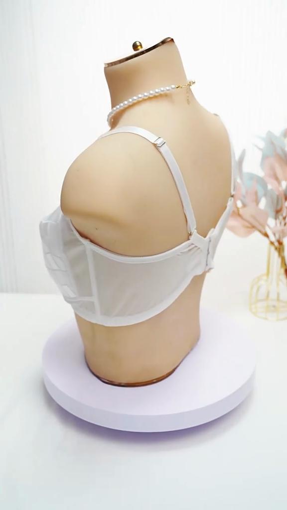 Koronkowa bielizna damska plus size, seksowne i piękne plecy, bez fiszbin, cienki biustonosz z bocznymi miseczkami