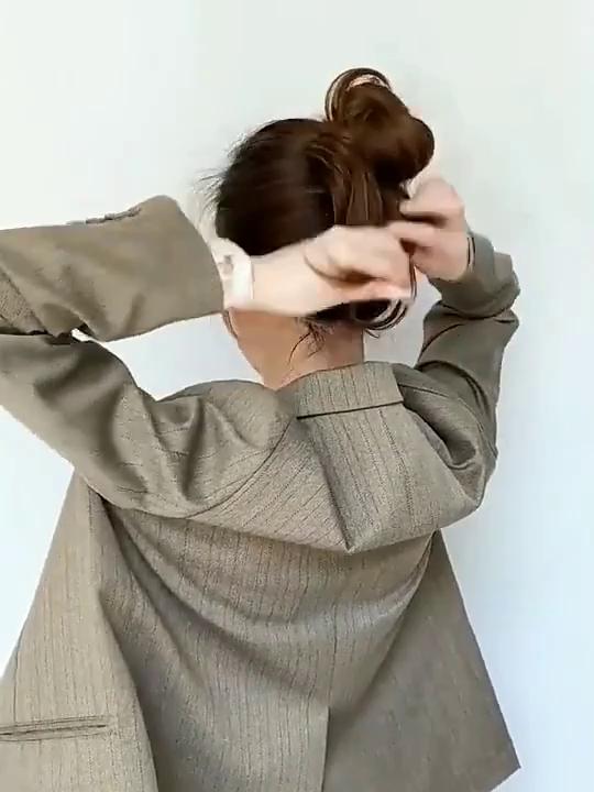 LUPU Krátký rozcuchaný nadýchaný drdol Donut Vycpávka do drdolu Elastická gumička do vlasů Gumička Syntetický culík prodlužování vlasů