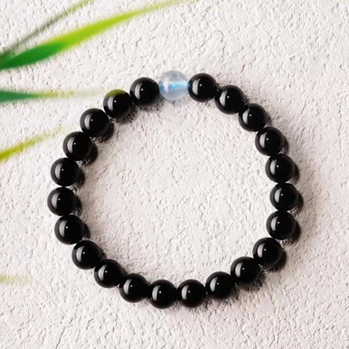 Obsidian Bracelet for Men and Women, Fashionable Luck Beads, Light Luxury Bracelet, Exquisite Gift
