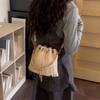 Tassel Handbag Drawstring Bucket Bag Women's Shoulder Crossbody Bag