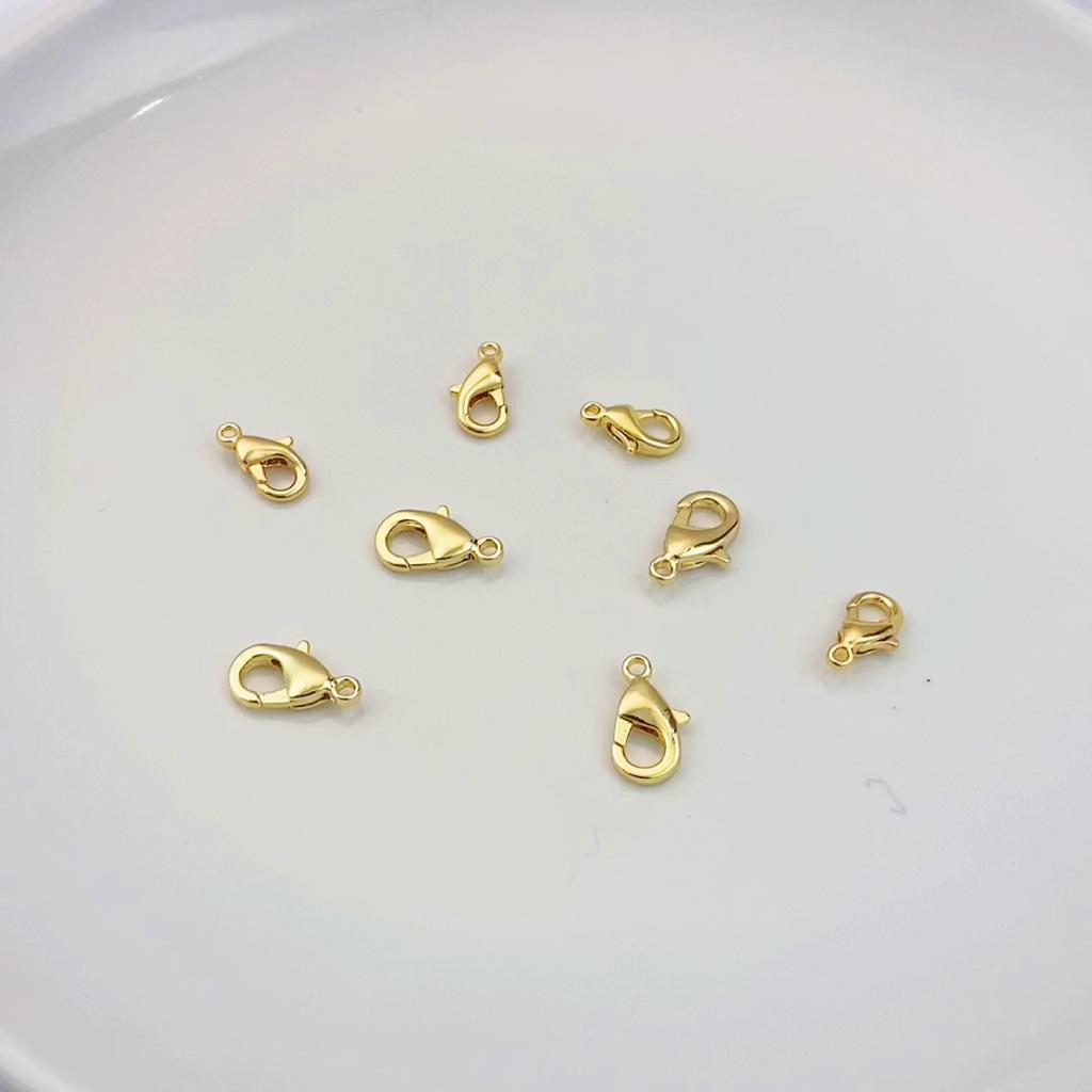 10pcs 18K Gold Plated Copper Lobster Claw Clasp for DIY Jewelry Finding Making