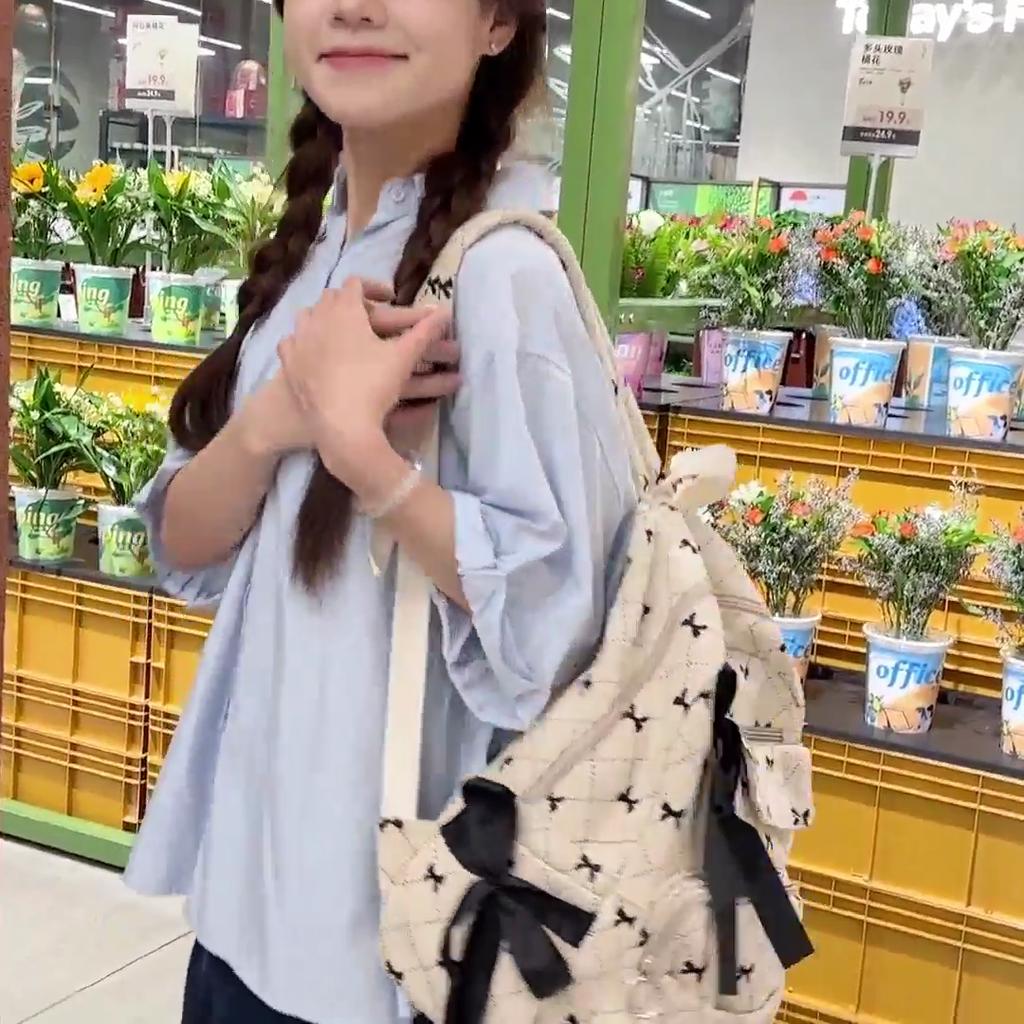 Student Schoolbag Women's Bow Large Capacity Backpack Laptop Backpack