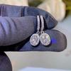 1CT S925 Sterling Silver Earrings For Women Oval Cut Moissanite Ear Buckles D VVS1 Exquisite Jewelry