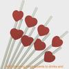 Ecofriendly Heart Card Disposable Paper Straws For Cake And Party Decor