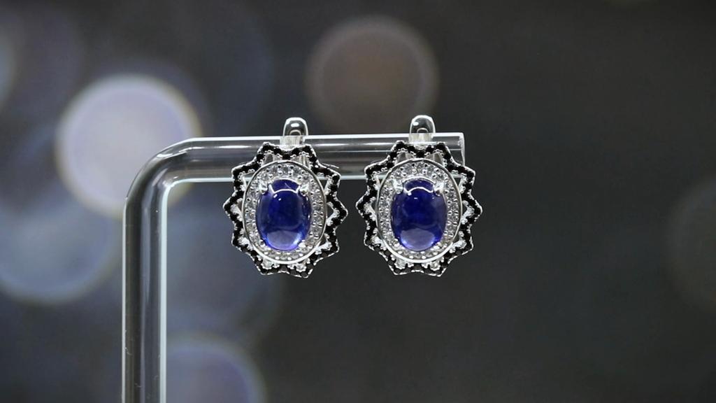 925 Sterling Sølv Øredobber Naturlig Fylt blå safir ekte edelstener Lett Luksus Fine Smykker for kvinners valentinsgaver
