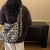 Leopard Print Fur Bag Women's Shoulder Crossbody Bag Vintage Tote Bag