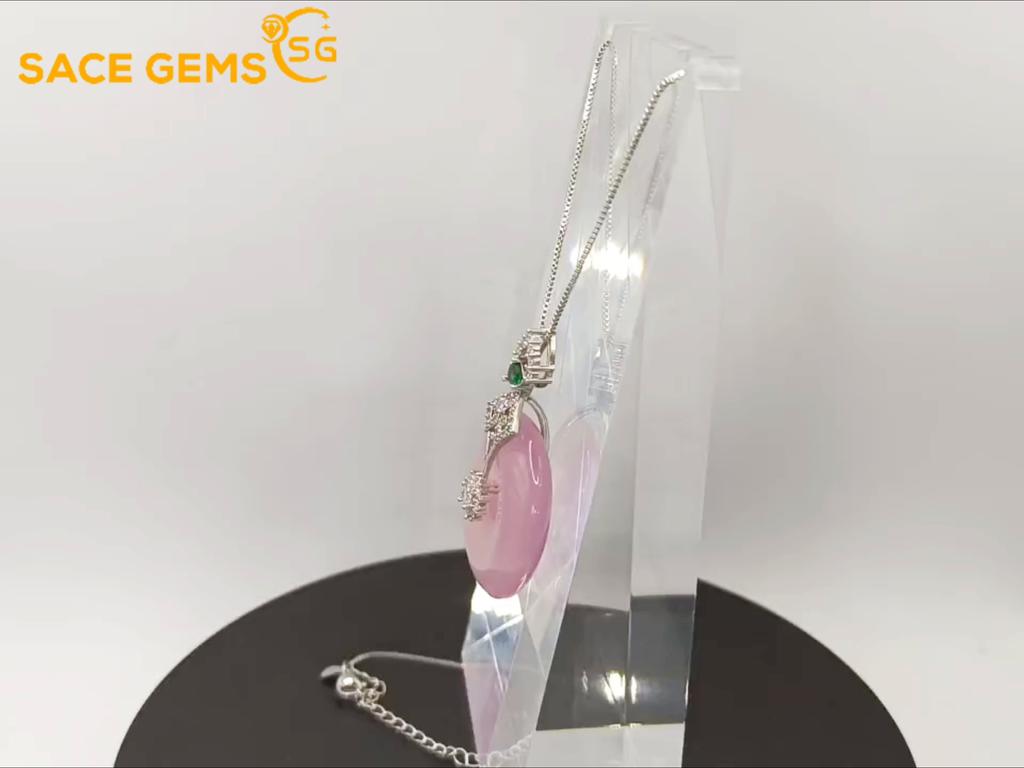 SACE GEMS Classic Purple Peace Buckle Zircon Women Pendant Necklace Fashion Gift