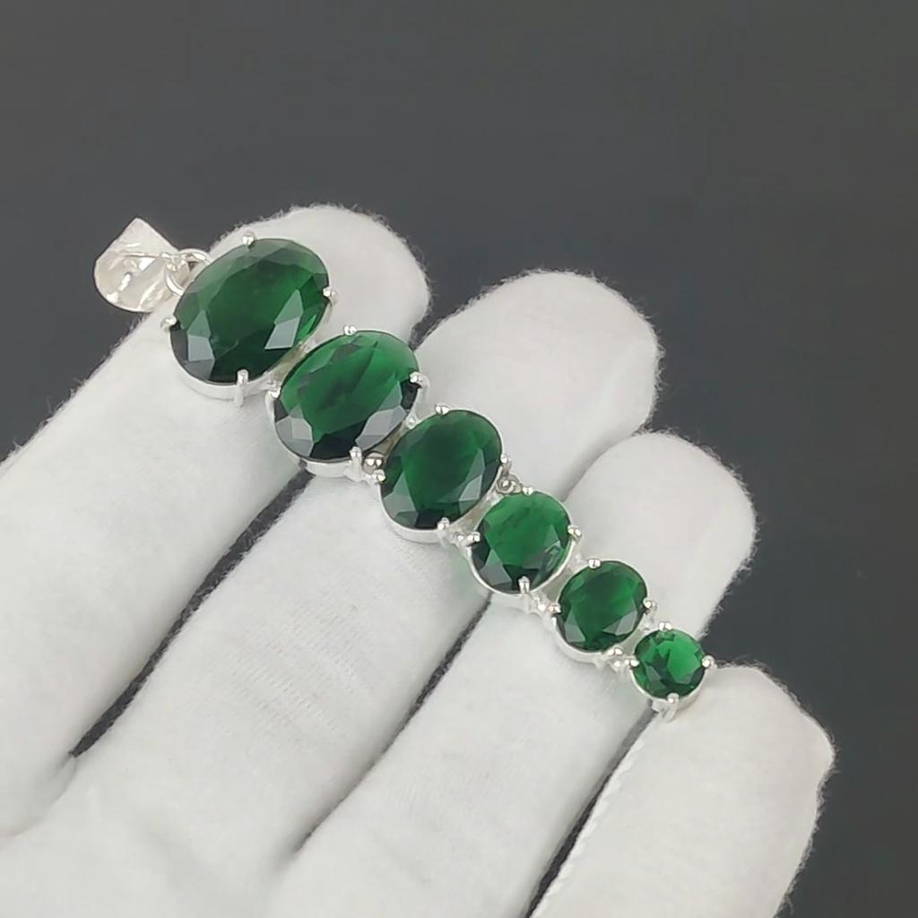 Green Tourmaline Pendant, 925 Sterling Silver Pendant, Handmade Pendant, Antique Pendant, Green Tourmaline Gemstone Pendant, Party Wear Gift