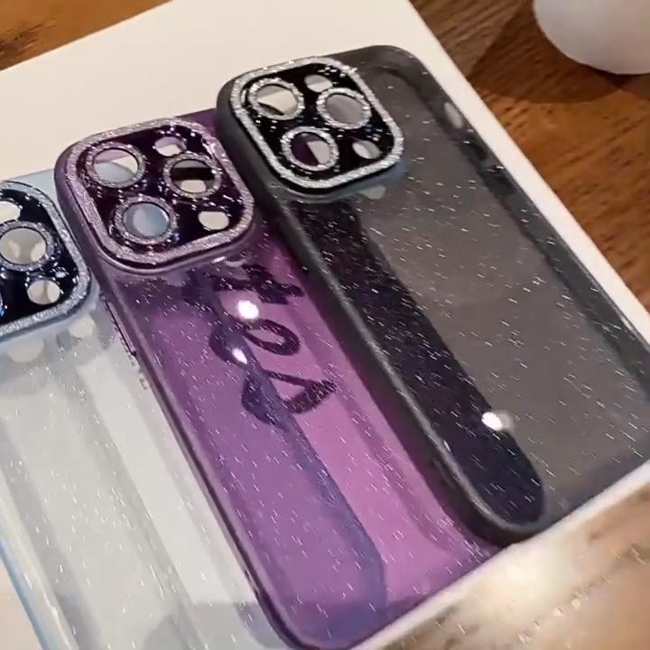Luxury Glitter Lens Film Skin Sensing Phone Case Suitable for iPhone 14 13 12 Pro Max 11 Anti-fall Cases