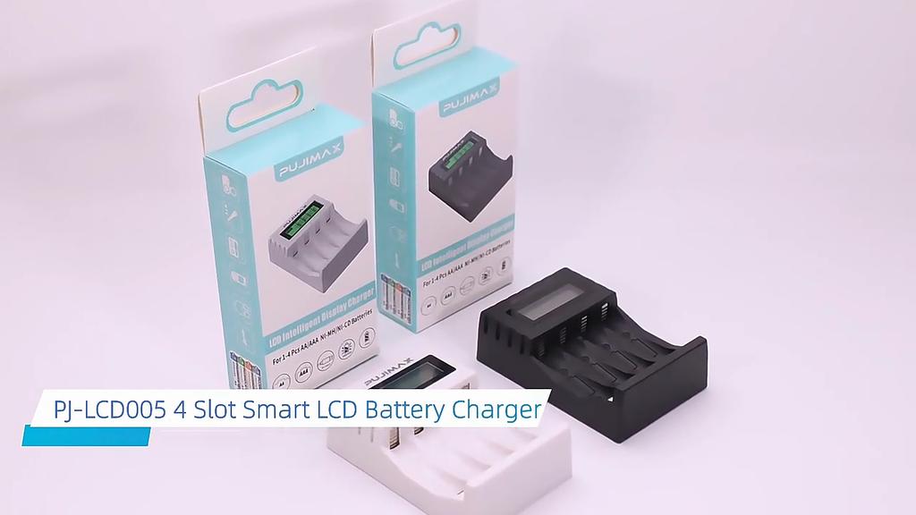 PUJIMAX LCD Intelligent Display Charger PJ-LCD005 for 1-4 AA/AAA Ni-MH/Ni-CD Batteries