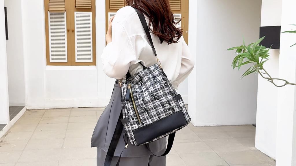 Printed Backpack Women's PU Backpack Anti-theft Multi-use Shoulder Bag