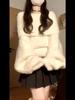 One-word Shoulder Sweater Women's Autumn and Winter New Gentle and Loose High-end Knitted Sweater Pullover Twist Top