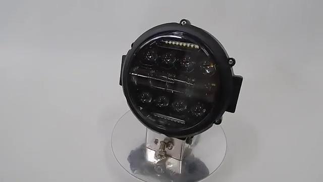 Lumini LED rotunde de 7 inchi, 69 W, reflector, bară luminoasă de lucru cu LED pentru offroad, Suport de montare reglabil Lumină de zi