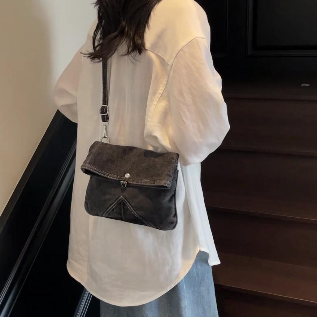 Denim Shoulder Bag Large Capacity Messenger Bag Women's Messenger Bag