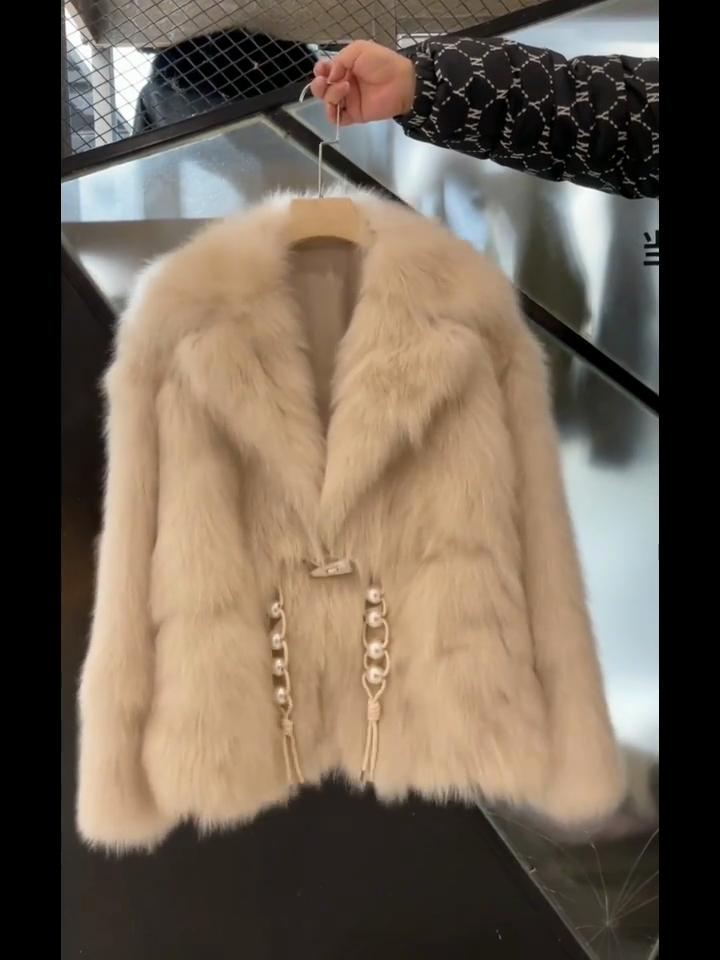Imitation Fox Fur Jacket Women's Thick Autumn and Winter New High-end Plush Top Women's Coats