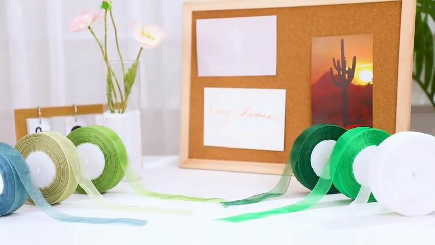 Organza Ribbon Sheer Chiffon Ribbon Bulk for Wrapping Decorating Valentine Wedding Birthday Bouquet Garland(50 Yard Each Roll,Bright Color)