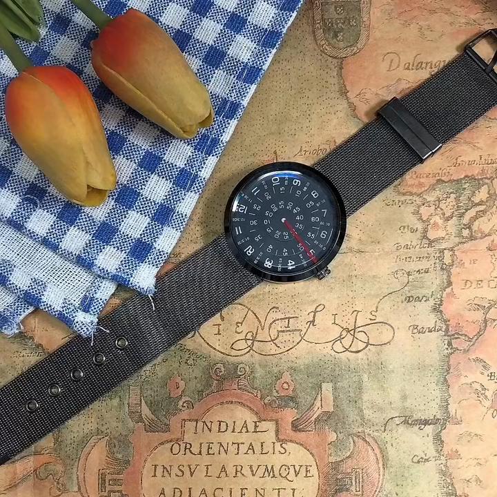 Модные креативные часы с красными стрелками, мужские спортивные часы, черные кварцевые часы из нержавеющей стали, мужские