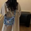 Multi-layer Denim Bag Vintage Shoulder Bag Women's Embroidered Crossbody Bag