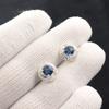 Rare London Blue Topaz  925 Sterling Silver Jewelry Zircon Stud Earrings 0.41" CZE-8-7