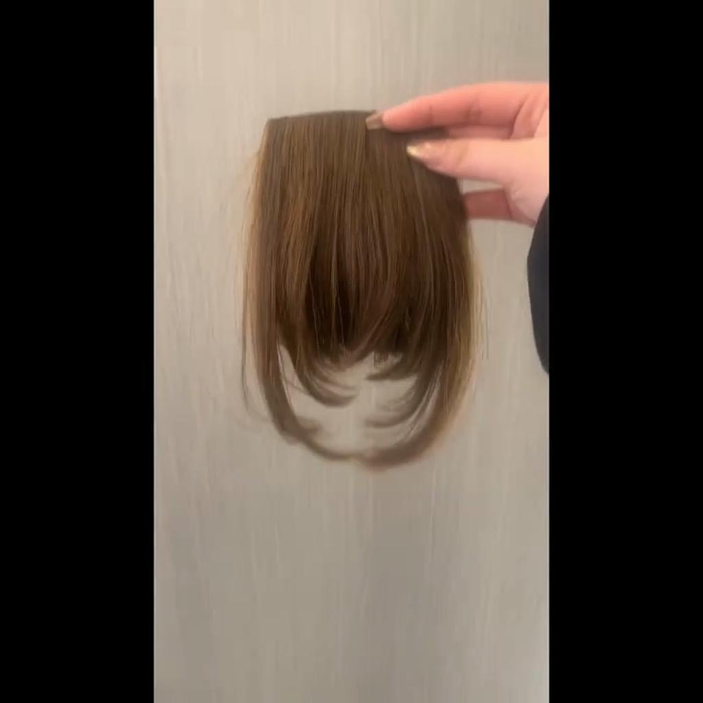 MERISIHAIR Synthetic Straight Hair With Bangs 2 Clips In Hair Extensions Fake Fringe False Hairpiece For Women Daily Use